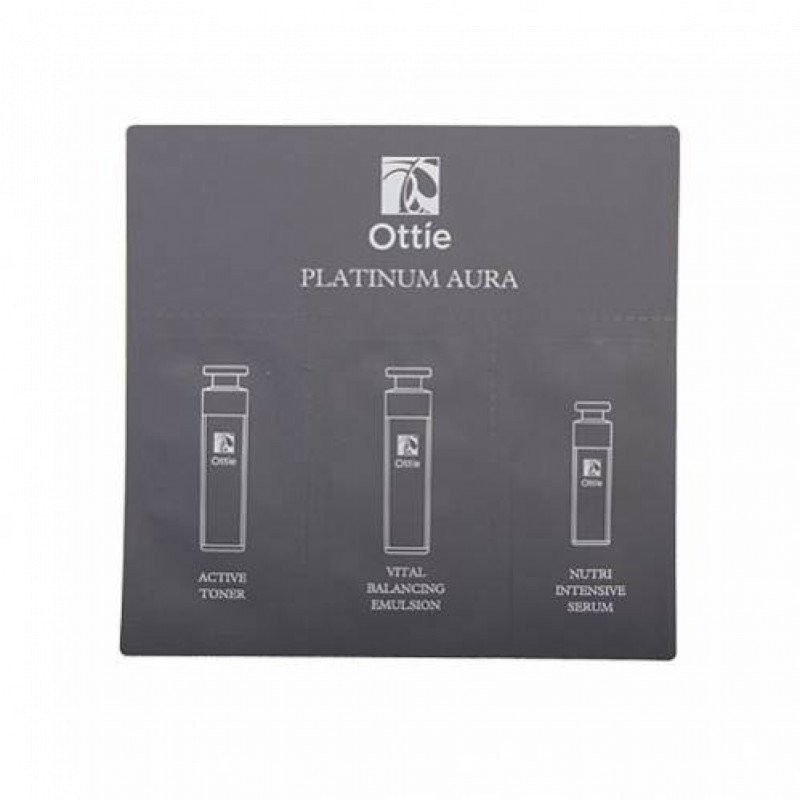 ПРОБНИК Ottie Platinum Aura 3 step sachet тонер, сыворотка, эмульсия 40руб+%