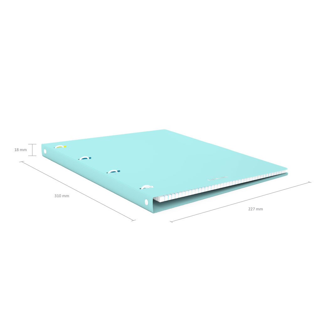 53703 Тетрадь общая с пластиковой обложкой Pastel Mint A4 210х297 мм 80 л. на кольцах 60 г кв.м клетка Цена 155+% в наличии 16 шт.jpg