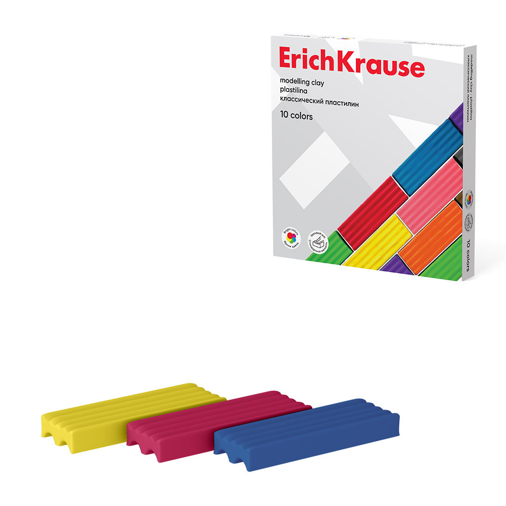 50640 Пластилин классический ErichKrause 10 цветов, 160 г (в коробке 10 шт) Цена 90+% в наличии 13 шт.jpg