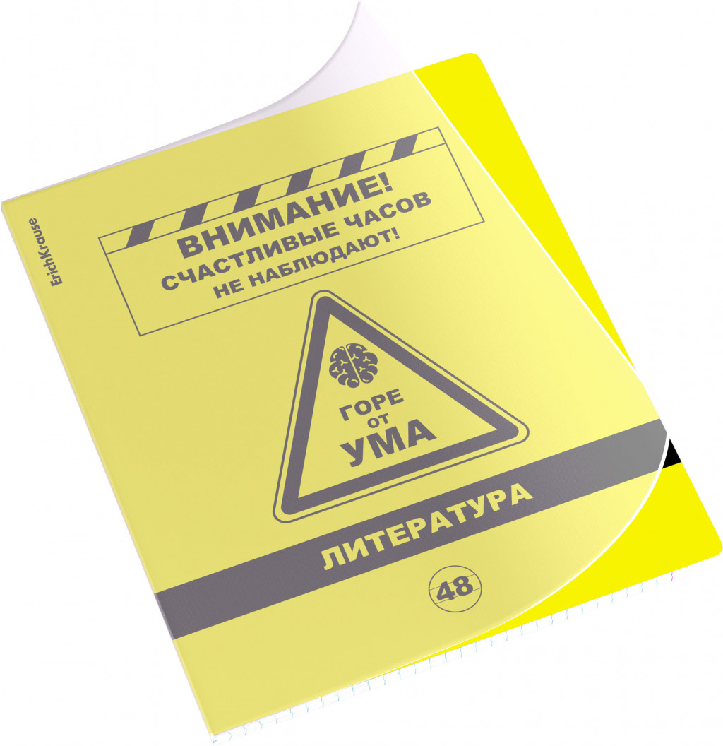 59481 Тетрадь общая ученическая с пластиковой обложкой на скобе ErichKrause Be Informed, Литература, 48 листов, линейка Цена 55+% в наличии 3 шт.jpg