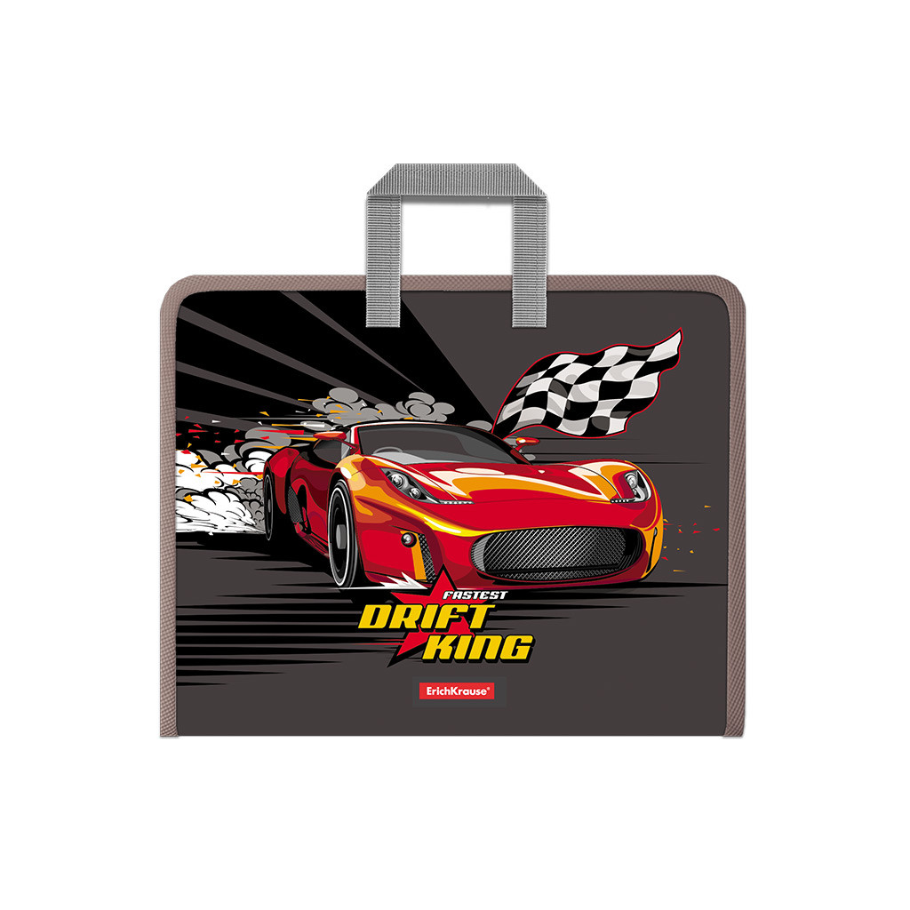 52846 Папка на молнии пластиковая с ручками ErichKrause® Drift King, A4+ (в пакете по 4 шт.) Цена 188+% в наличии 3 шт.jpg