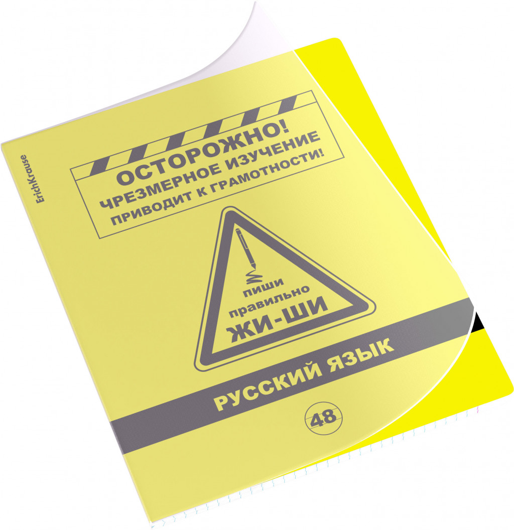 59480 Тетрадь общая ученическая с пластиковой обложкой на скобе ErichKrause Be Informed, Русский язык, 48 листов, линейка Цена 55+% в наличии 5 шт.jpg