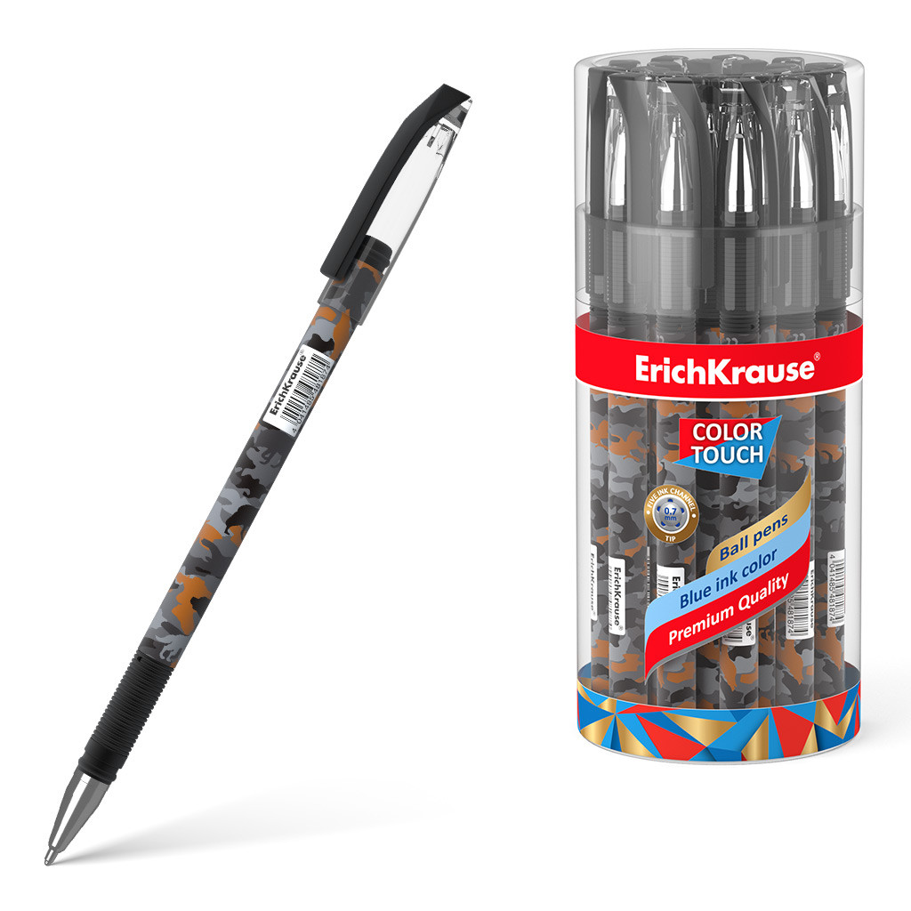 48766 Ручка шариковая ErichKrause ColorTouch Stick Rough Native 0.7, цвет чернил синий (в тубусе по 24 шт.) Цена 20+% в наличии 12 шт МИНИМАЛЬНЫЙ ЗАКАЗ 4 ШТ.jpg