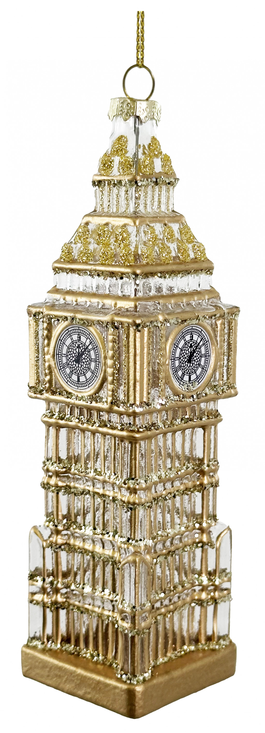69982 Glass Big Ben tower clear gold 14,5cm a = max width b = base width h = height Min amount (MOQ) 12 - 14,15 
