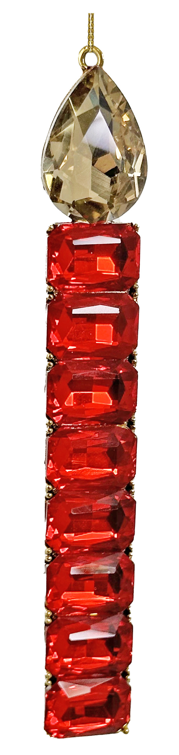 70156 Jewel candle ornament red gold 14cm a = max width b = base width h = height Min amount (MOQ) 20 - 10 