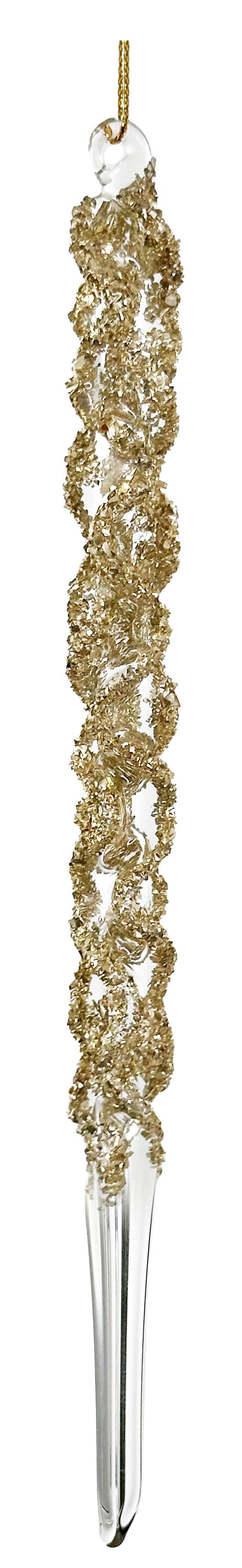 69574 Glass spiral icicle clear gold beaded 20cm a = max width b = base width h = height Min amount (MOQ) 18 - 6,8 