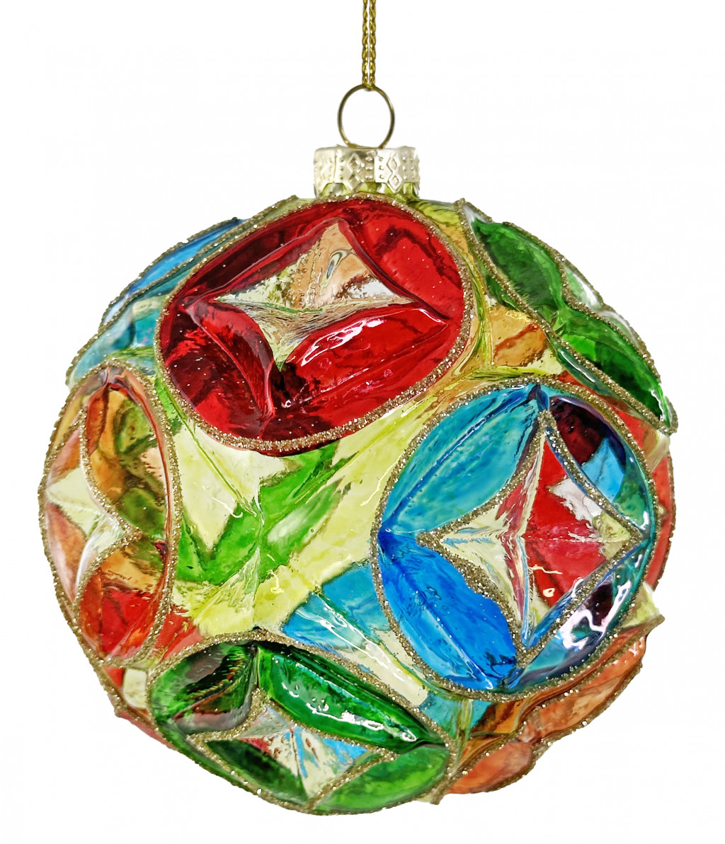 69985 Glass ball circles transparent multi color 10cm a = max width b = base width h = height Min amount (MOQ) 12 - 12,8 