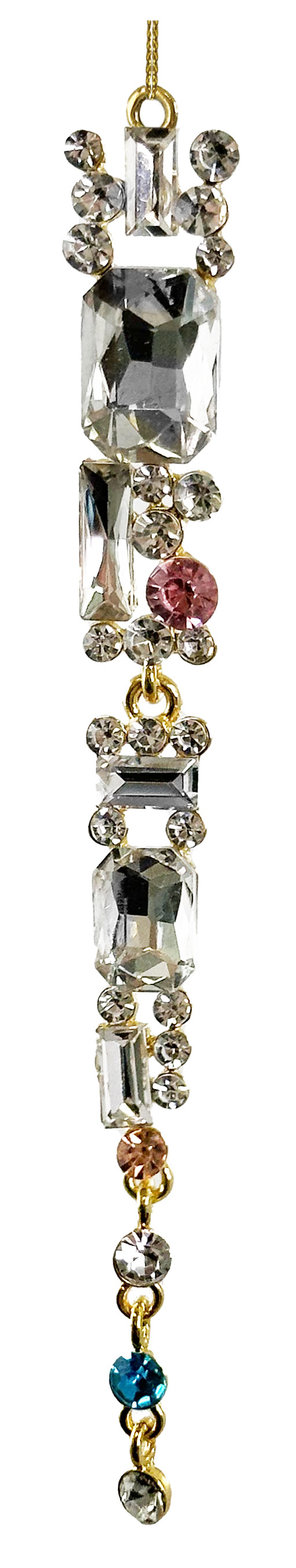 70169 Jewel icicle ornament multi gold frame 14,5cm a = max width b = base width h = height Min amount (MOQ) 20 6,95 