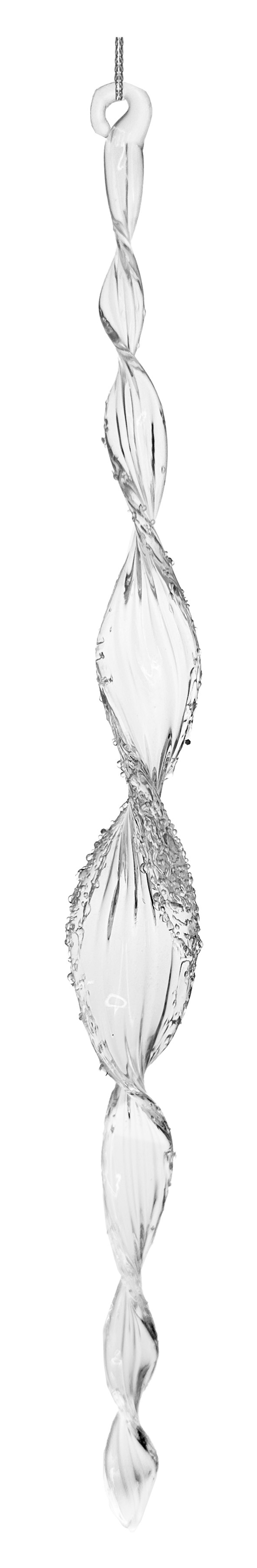 67081 Glass spiral icicle clear iced edge 24cm a = max width b = base width h = height Min amount (MOQ) 24- 4,9 