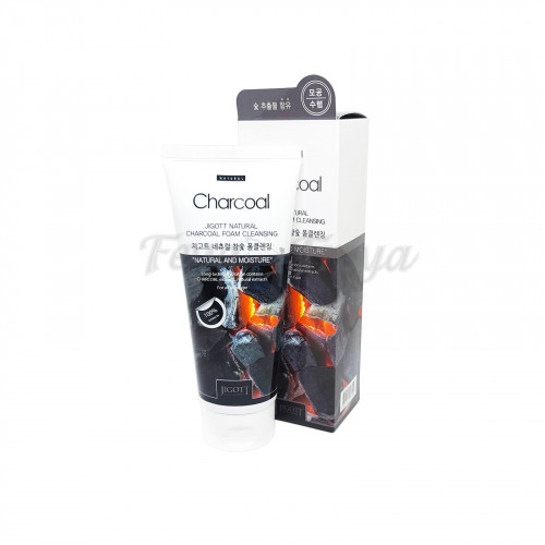Пенка для лица с древесным углем 180мл JIGOTT NATURAL FOAM CLEANSING CHARCOAL.jpeg
