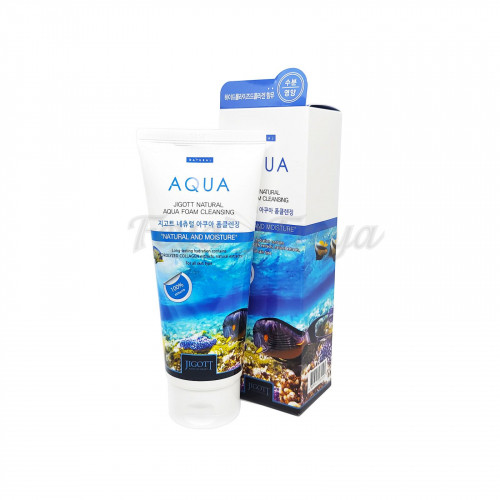 Увлажняющая пенка для лица 180мл JIGOTT NATURAL FOAM CLEANSING AQUA 180ml.jpeg
