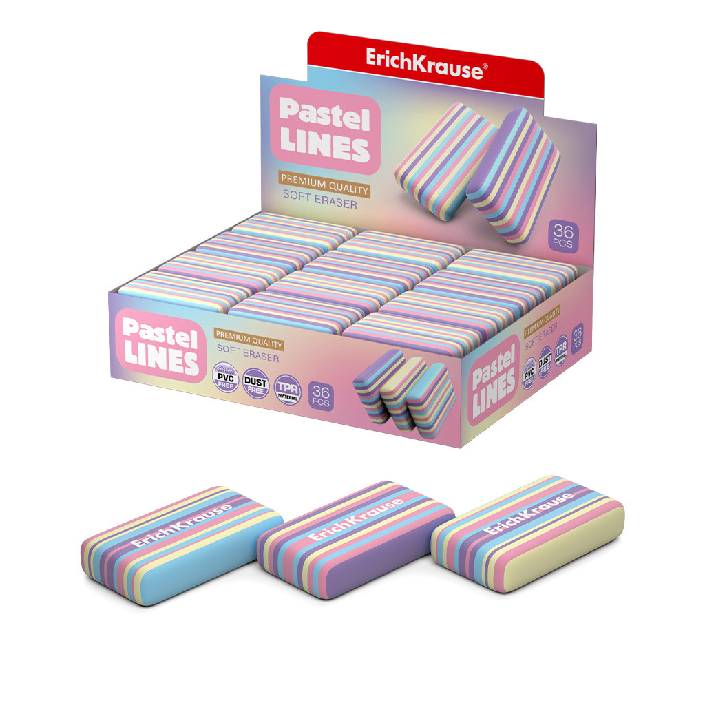 56039 Ластик ErichKrause Pastel Lines (в коробке 36 шт.) Цена 55+% в наличии 31 шт.jpg