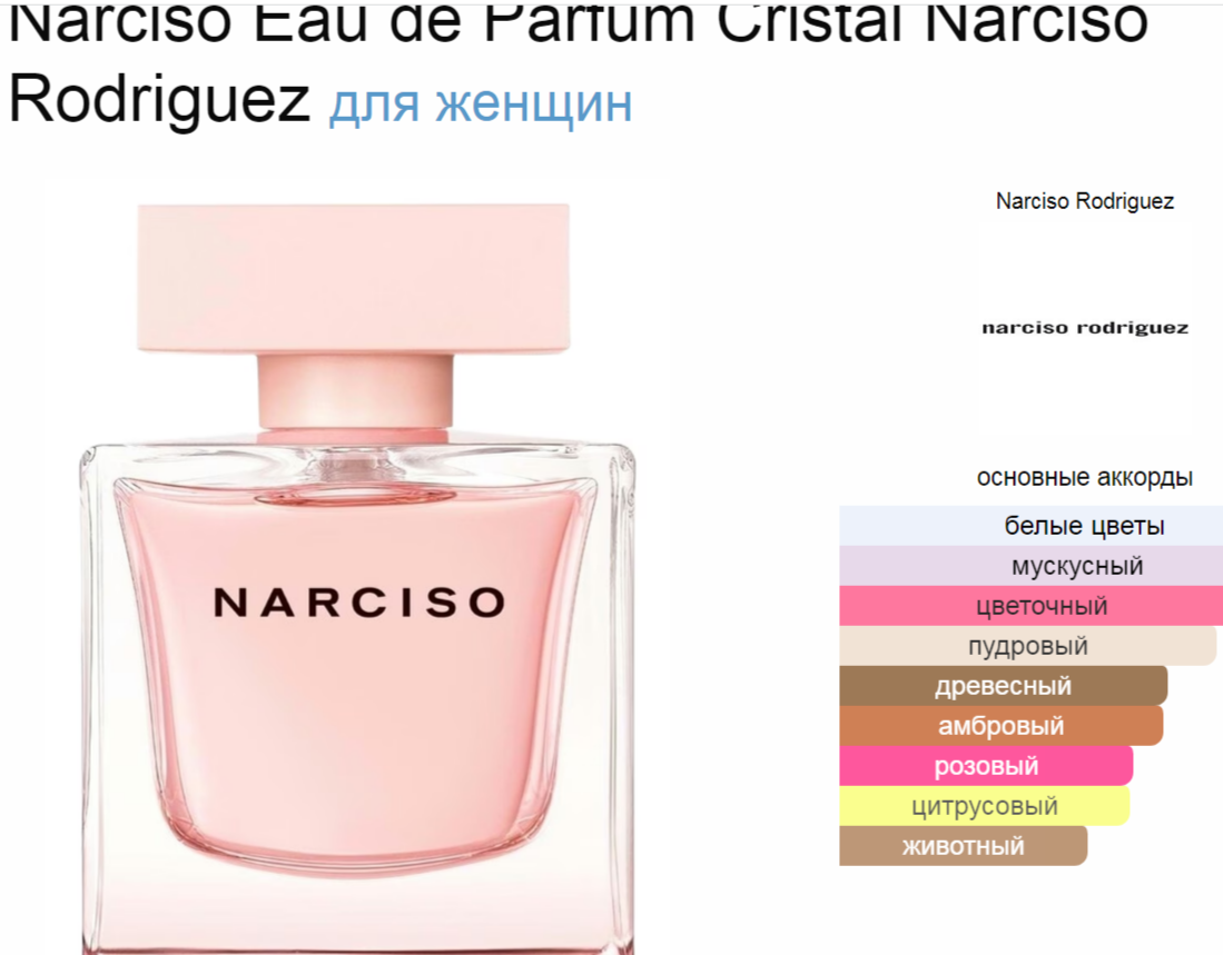 Narciso Eau de Parfum Cristal Narciso Rodriguez